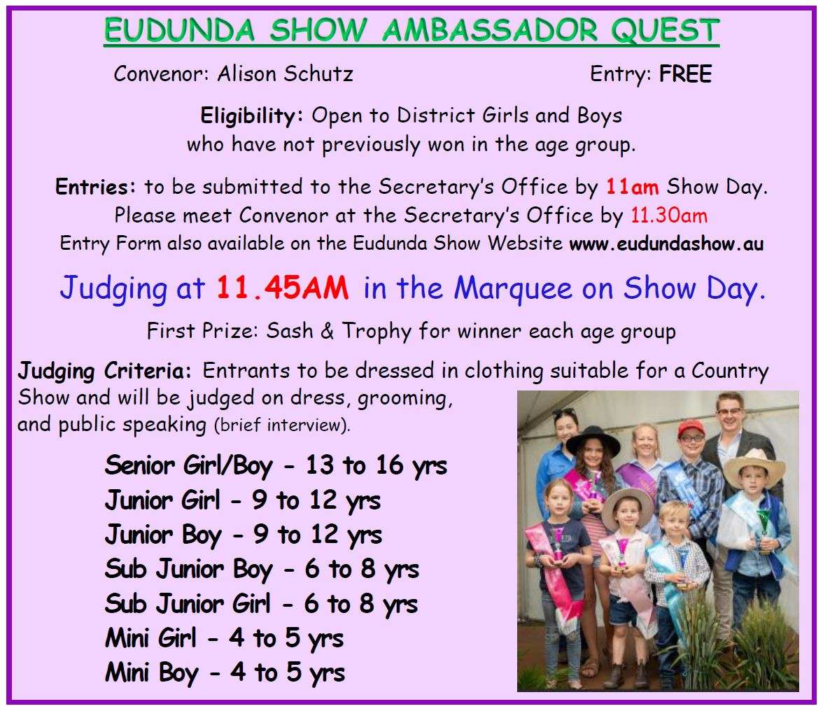 Eudunda Show 2024 Ambassador Quest