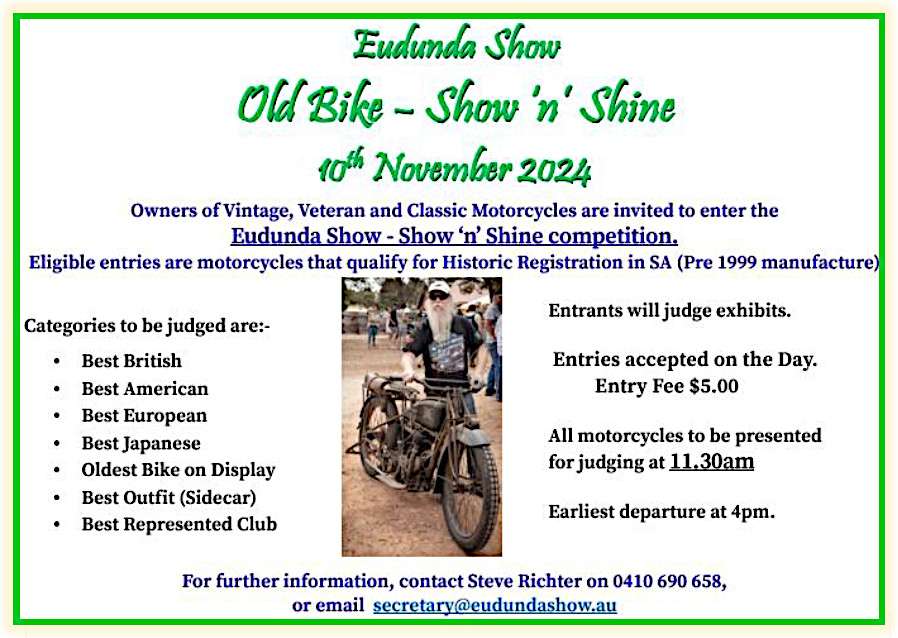 Eudunda Show 2024 - Old Bike - Show & Shine