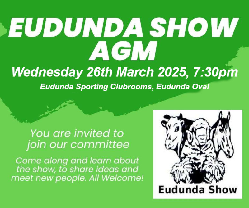 Eudunda Show - AGM - 2025 - Notice - Wed - 26th March 2025