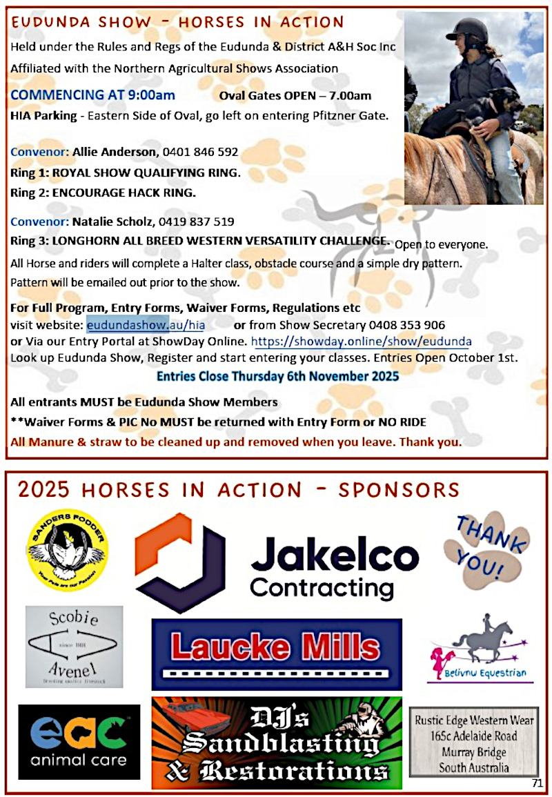 Eudunda Show 2025 - Horses in Action - HIA