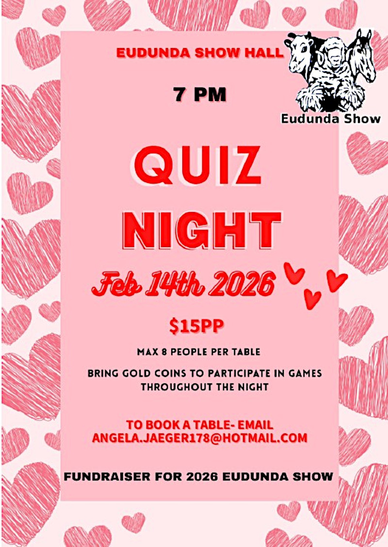 Eudunda Show - Quiz Night 14th Feb 2026 
