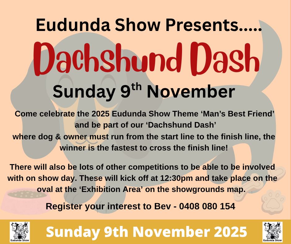 Eudunda Show presents the 2025 Dachshund Dash