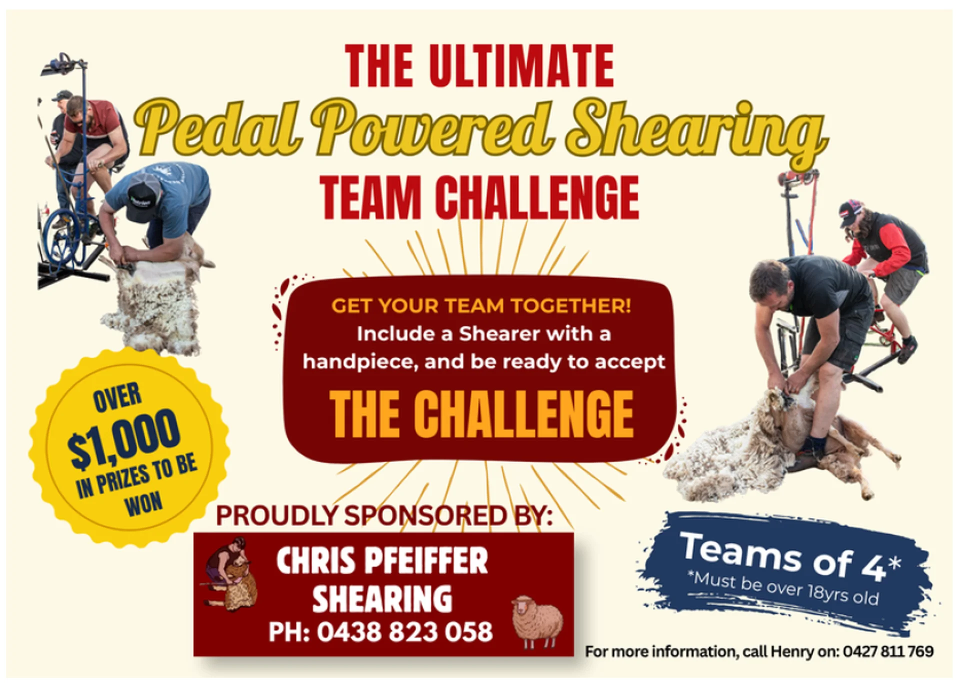 Eudunda Show 2026 - Pedal Powered Shearing - Team Challenge