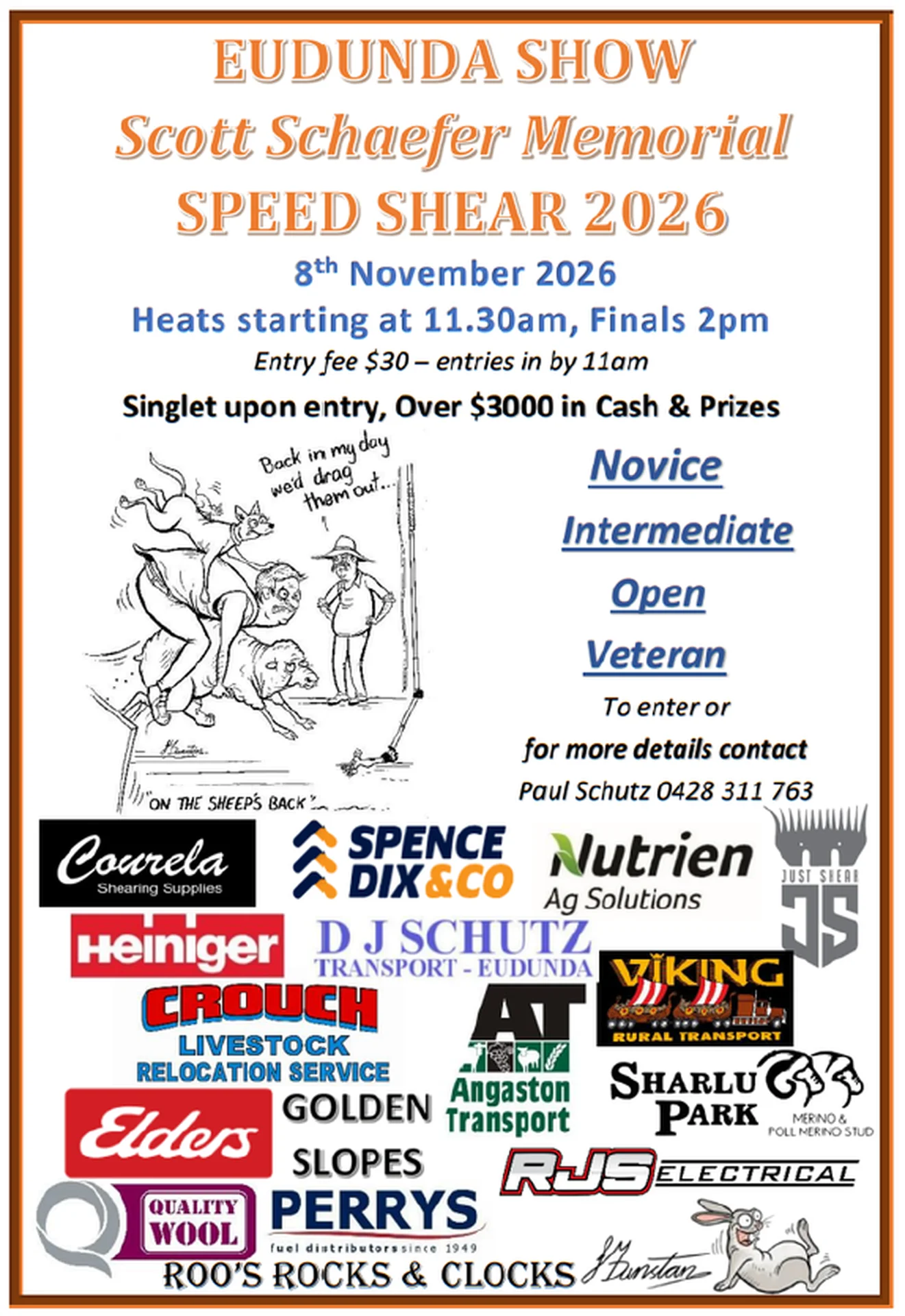Eudunda Show 2026 - Scott Schaeffer Memorial Speed Shear 2026