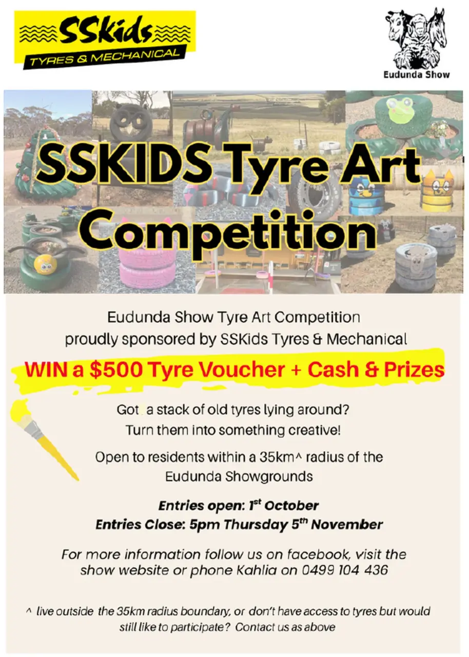 Eudunda Show 2026 - Sskids Tyre Art Competition